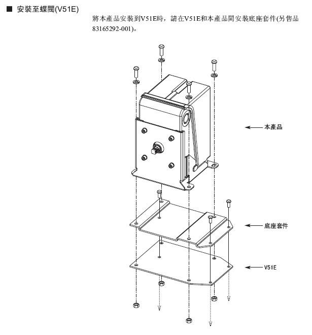 ECM3000电动马达与蝶阀安装图