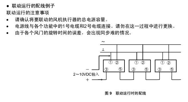 MY7050A风门执行器联动运行配线图