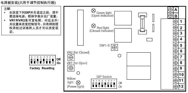 MYSY大扭矩执行器电路板的安装图