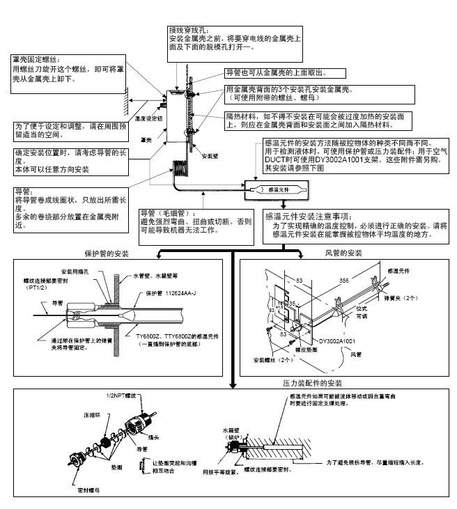 TY6800温度调节器安装方法及说明
