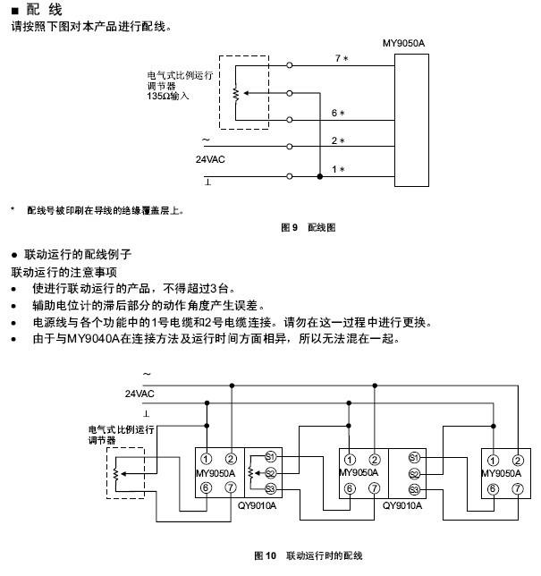 MY9050A直联型风门执行器接线图