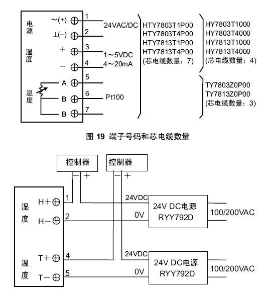 HTY7816T1P00HTY7816T4P00插入型温湿度传感器接线图