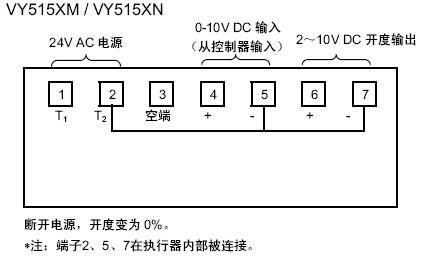 VY5155M系列电动调节阀配线图