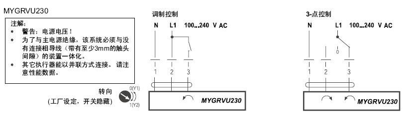 MYGRVU230电动执行器接线图