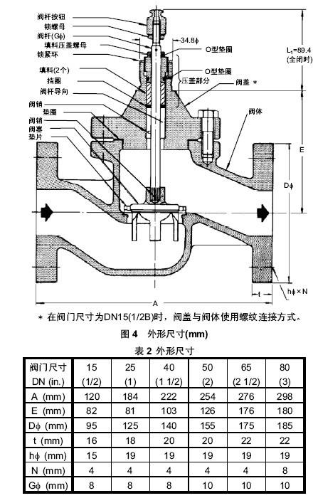 V5063A6094V5063A6102单座两通阀尺寸图