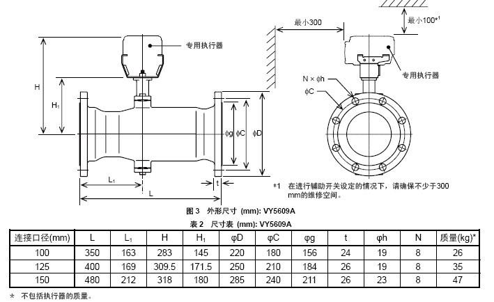 VY5609A0101 VY5609A0102电动阀体尺寸图
